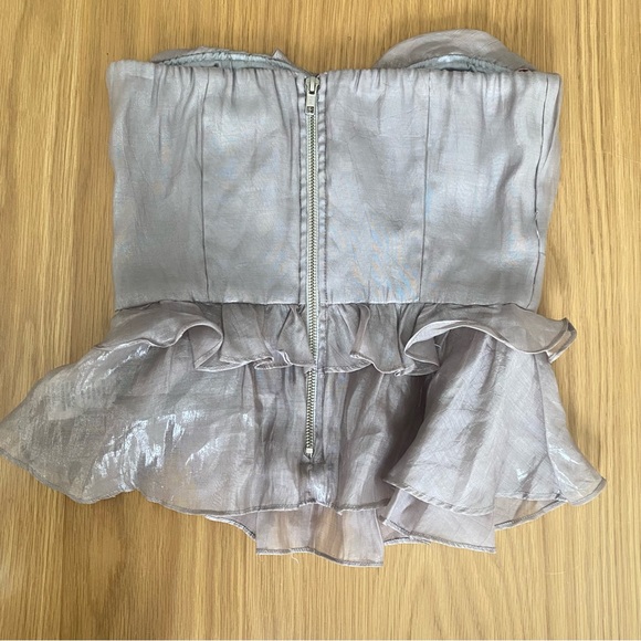 Super Lucy - Ruffle Grey Mettalic Corset - Size 36 / S - Picture 5 of 7